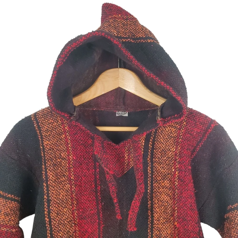 Men's Black and Red Baja Hoodie. SM.